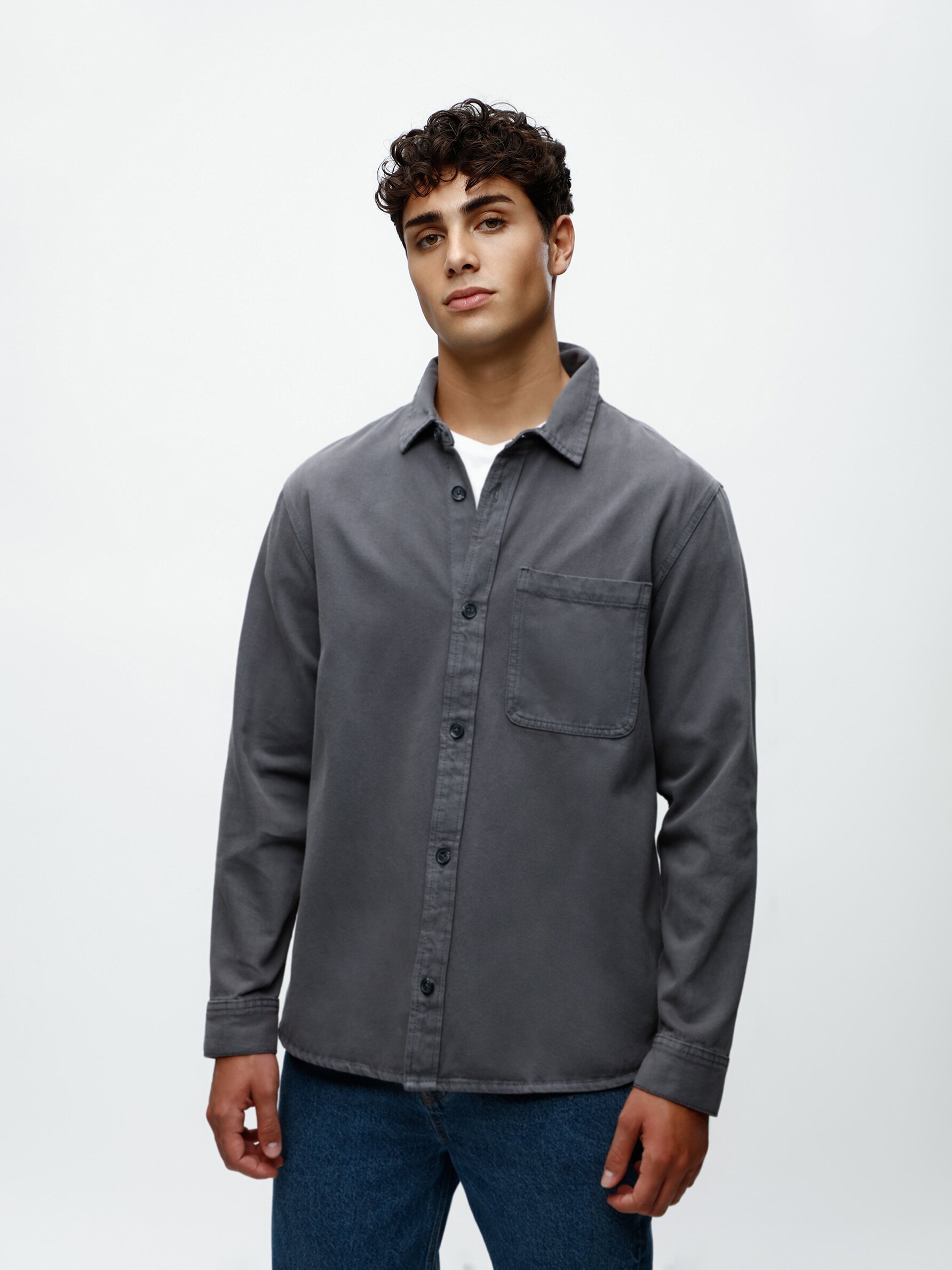 Regular Fit Denim overshirt - Black - Men | H&M IN
